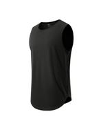 Black sleeveless shirt on a white background