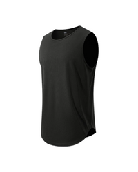 Black sleeveless shirt on a white background