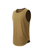 Brown Tank Top with black trims on a white background
