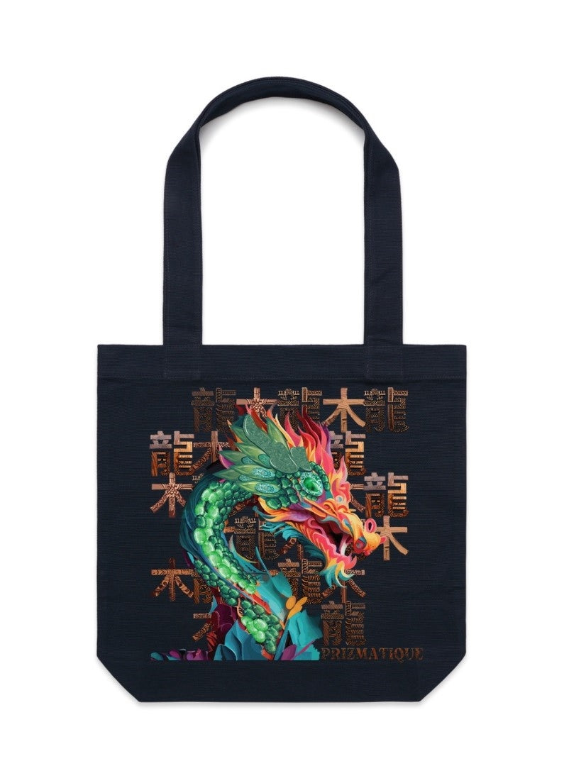 Jade Wood Dragon Carrie Tote